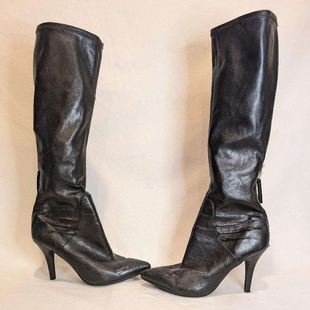 Nine West Fairvinda Women’s Knee High Pointy Toe Stiletto Heel Boots - Picture 3 of 8